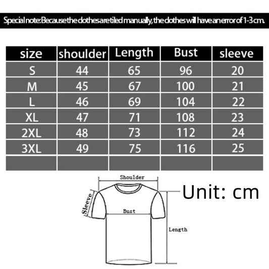 3D Digital Printing Casual Round Neck Short Sleeves