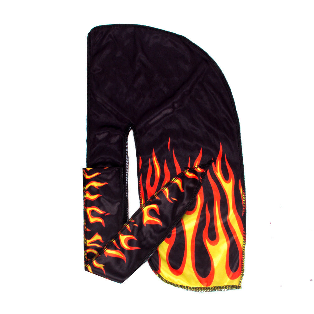 Fashion Printed Flame Strap Tam-o'-shanter