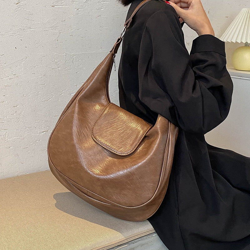 Single Shoulder Bag Class Commuter Soft Leather Tote Large Capacity