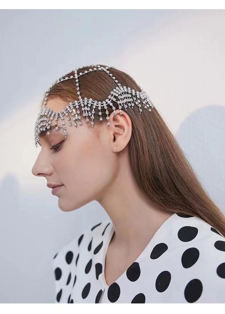 Artificial Rhinestone Tassels With A Cool And Trendy Headwear
