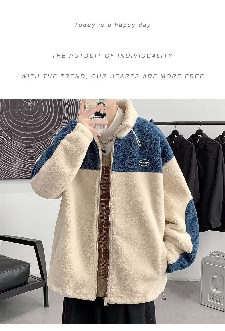 Berber Fleece Coat Winter Men Fashion Brands Fleece Padded Jacket