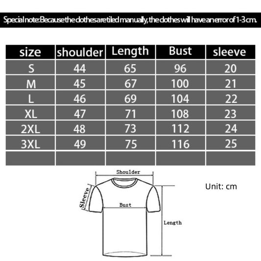 3D Digital Printing Casual Round Neck Short Sleeves