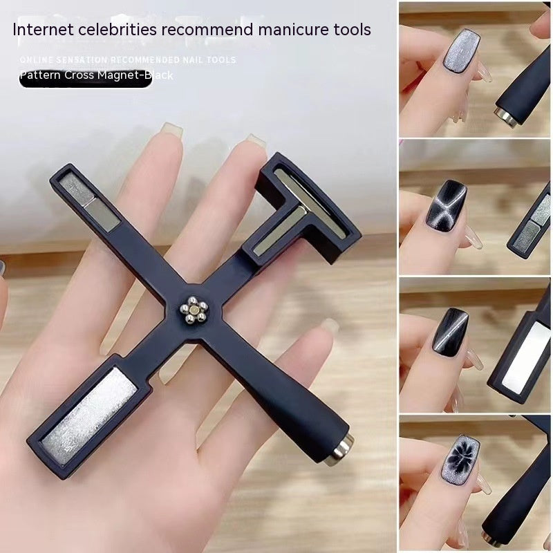 Cross-shaped Strong Magnet New Pattern Multi-functional Cat's Eye Manicure Implement