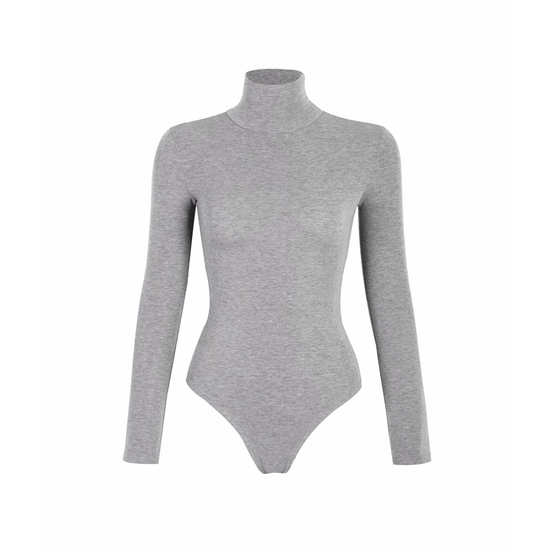 Women's Bottoming Shirt Half-high Collar Long Sleeves Design Sense Jumpsuit