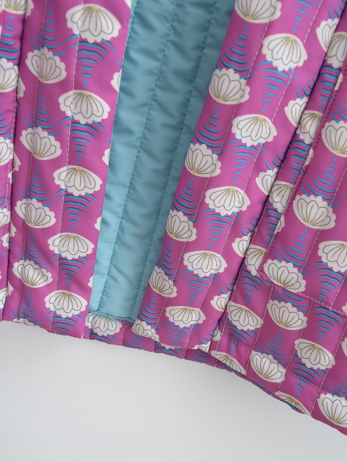 National Fashion Quilted Cotton Pattern Print Bomuldsforet Jakke