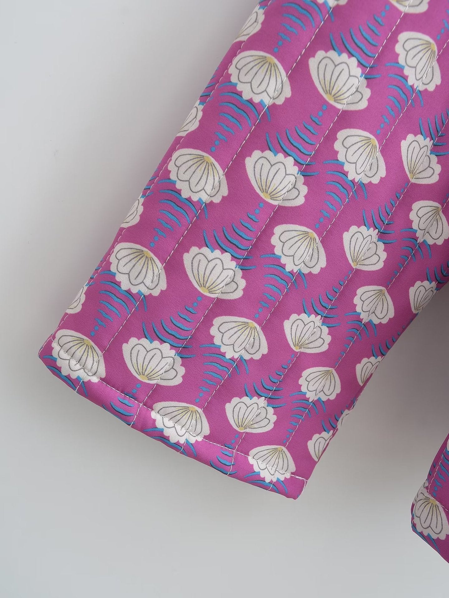 National Fashion Quilted Cotton Pattern Print Bomuldsforet Jakke
