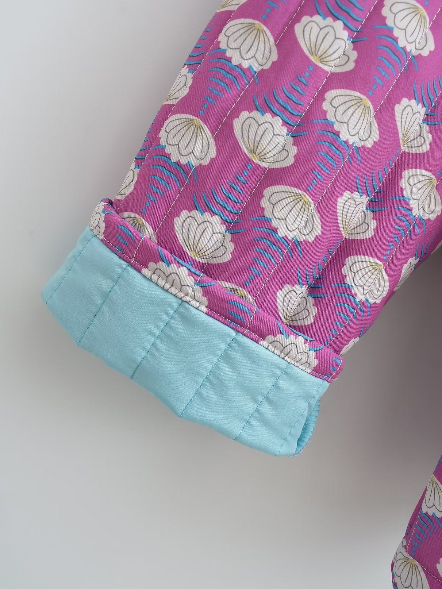 National Fashion Quilted Cotton Pattern Print Bomuldsforet Jakke