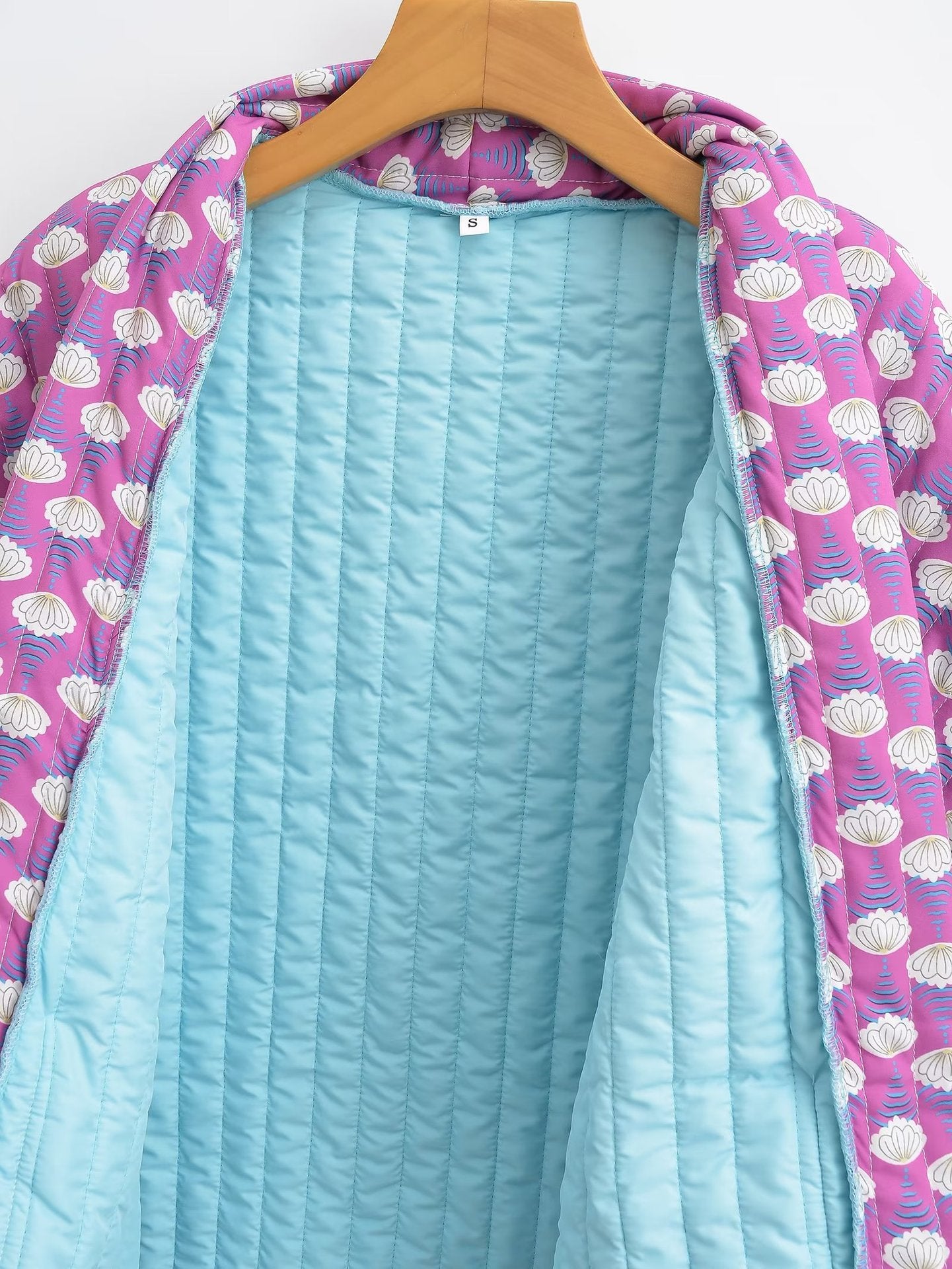 National Fashion Quilted Cotton Pattern Print Bomuldsforet Jakke