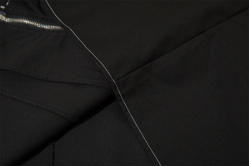 Loose Topstitching Lapel Shirt Coat