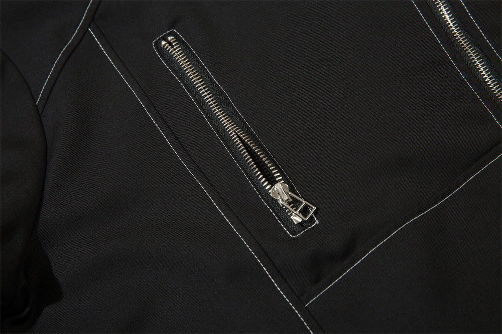 Loose Topstitching Lapel Shirt Coat