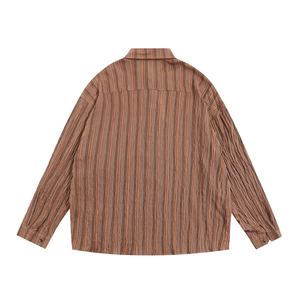 Japanese Leisure Shirt Outside Lapel Street American Style