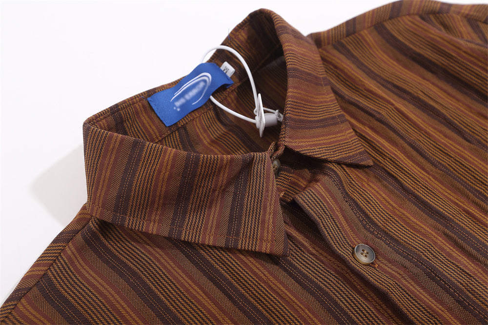 Japanese Leisure Shirt Outside Lapel Street American Style