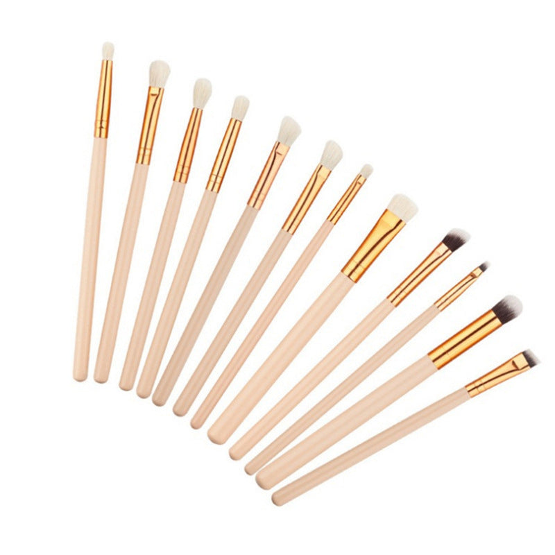 12 Rose Gold Eye Makeup Brush Universal Modeling Daily Makeup Brush Set Soft Fur Eye Shadow Brush