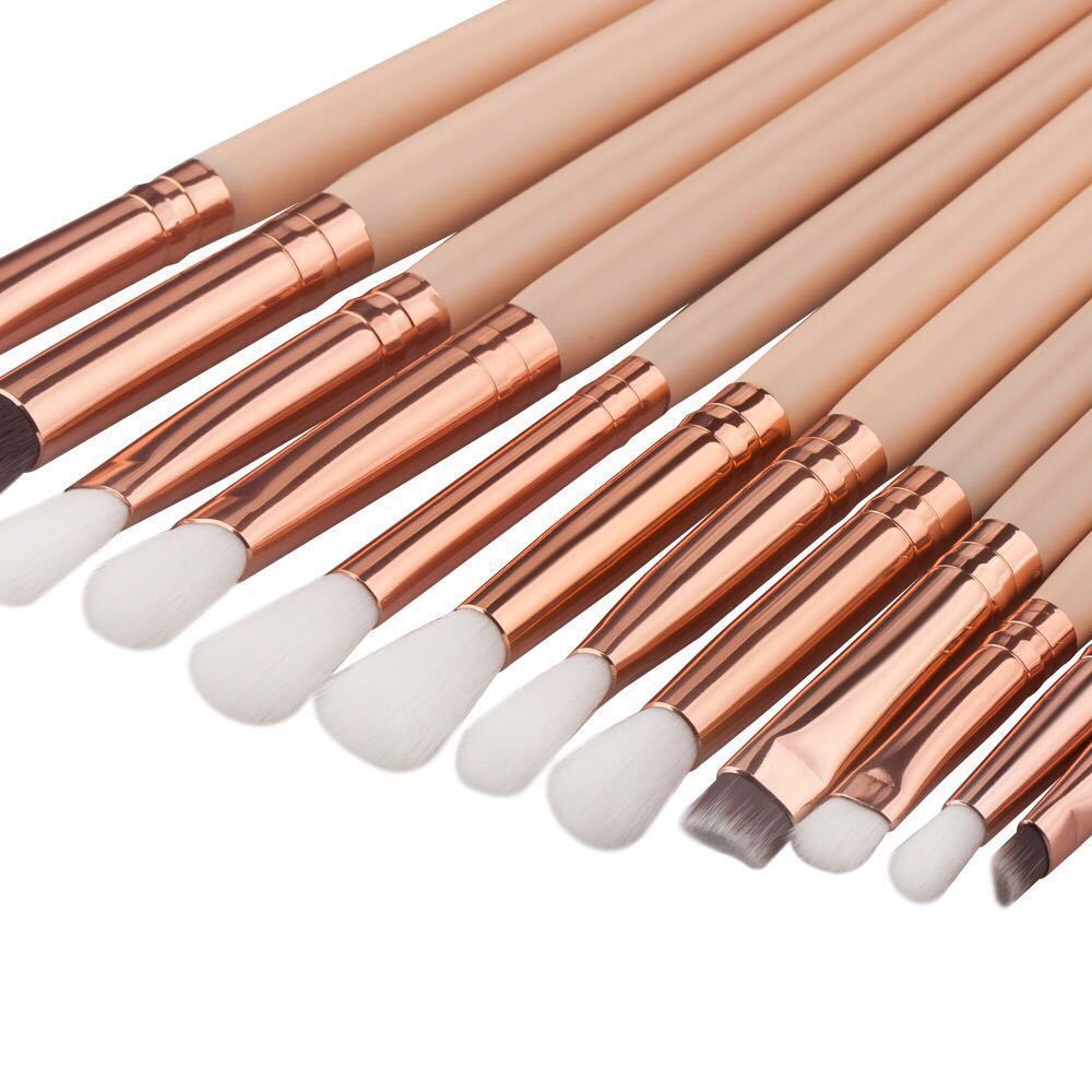 12 Rose Gold Eye Makeup Brush Universal Modeling Daily Makeup Brush Set Soft Fur Eye Shadow Brush
