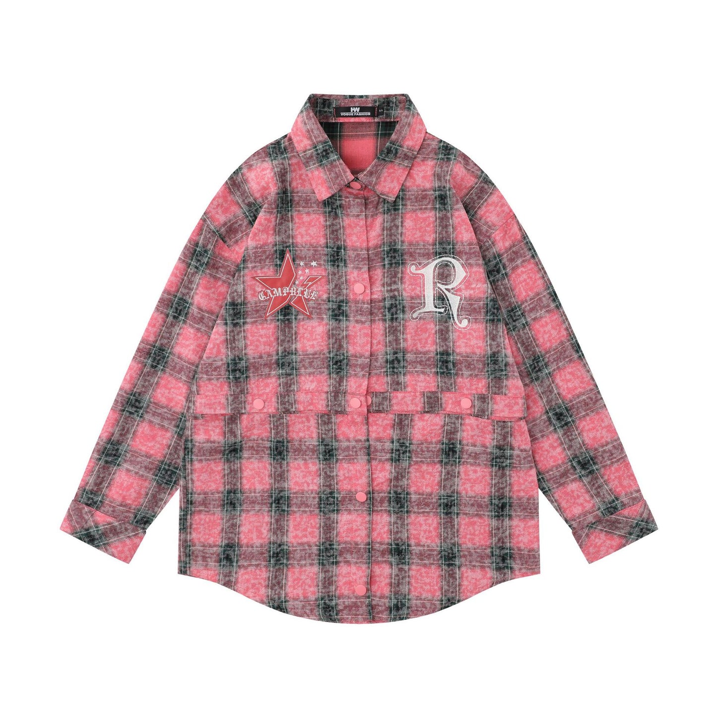 Plaid Long Sleeve Shirt Men Trendy Brands High Street