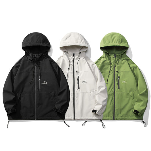 Solid Color Shell Jacket Men's Coat