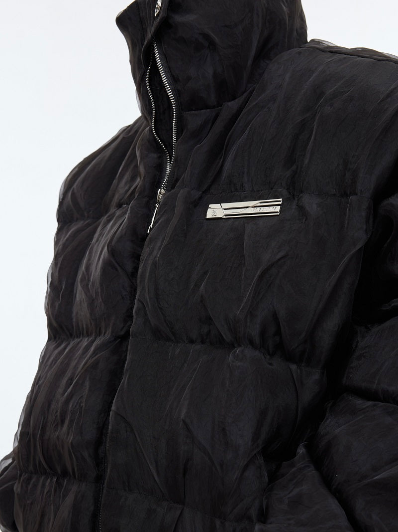 Niche Pleated Texture Thicken Cotton Clothes Coat Men