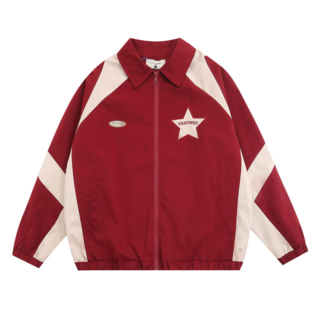 Men's Spring And Autumn Sports Loose Casual Polo Collar Pilot Baseball Uniform Fashion
