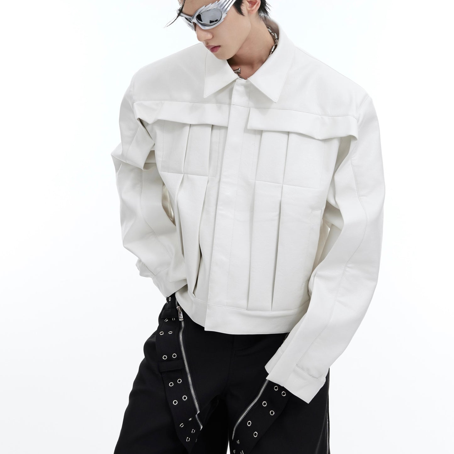 New Three-dimensional Deconstruction Padded Shoulder Jacket Coat