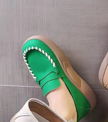 Loafers blødbundede lædersko til kvinder i retrostil