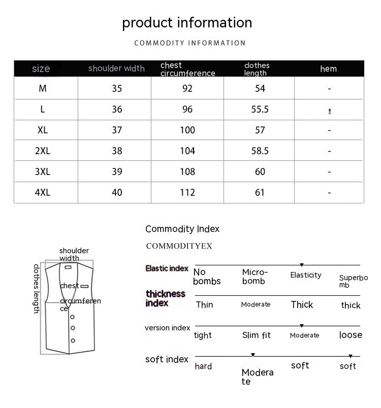 Slim Business Double Breasted Solid Color Vest Man