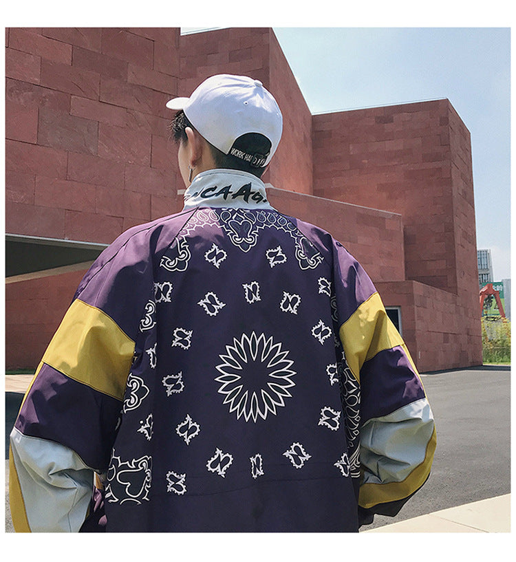 Retro street hip hop track jacket
