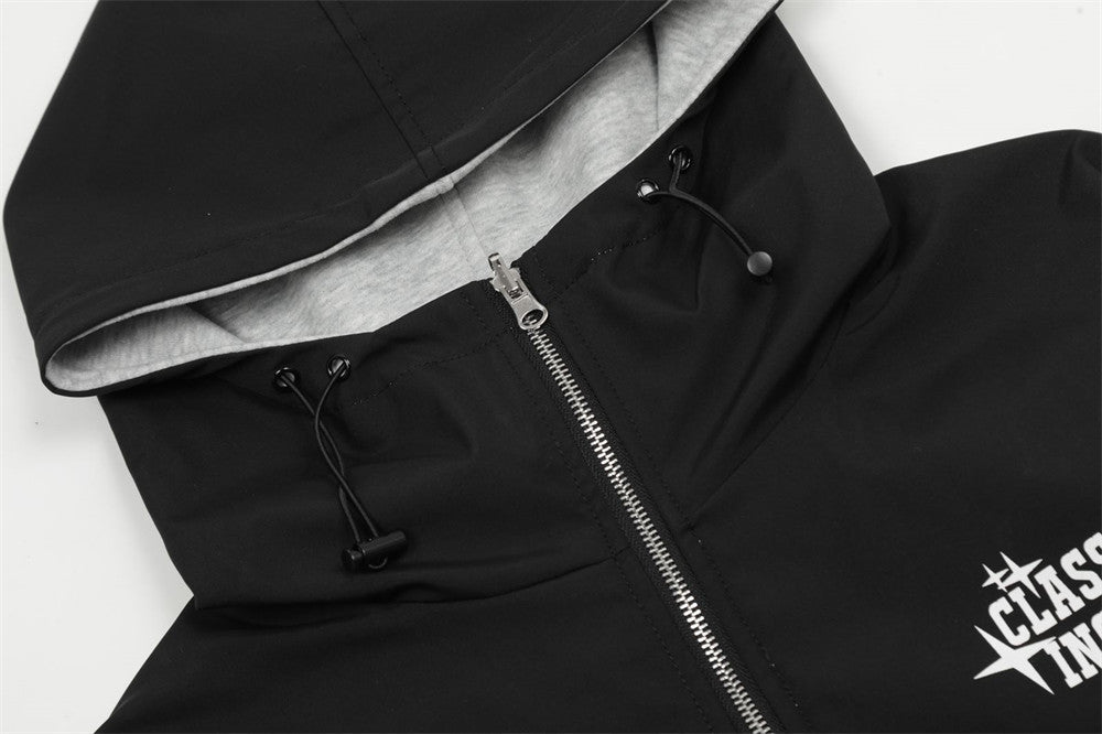 Double-sided Loose Casual Letter Hooded Jacket