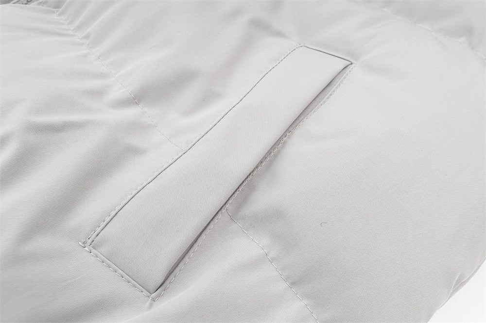 Letter Printing Stand-up Collar Cotton-padded Coat Thickened