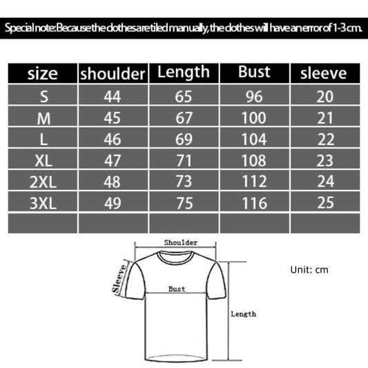 Mænds 3D Digitalprint Casual Rundhalsede T-shirt med Korte Ærmer