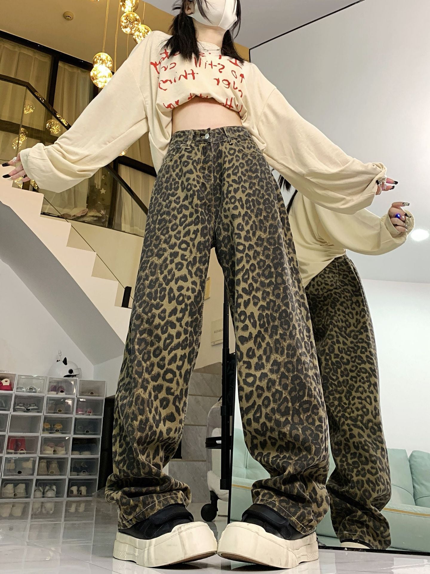 Women's Autumn And Winter American Retro Design Niche Loose Straight Casual Wide-leg Trousers