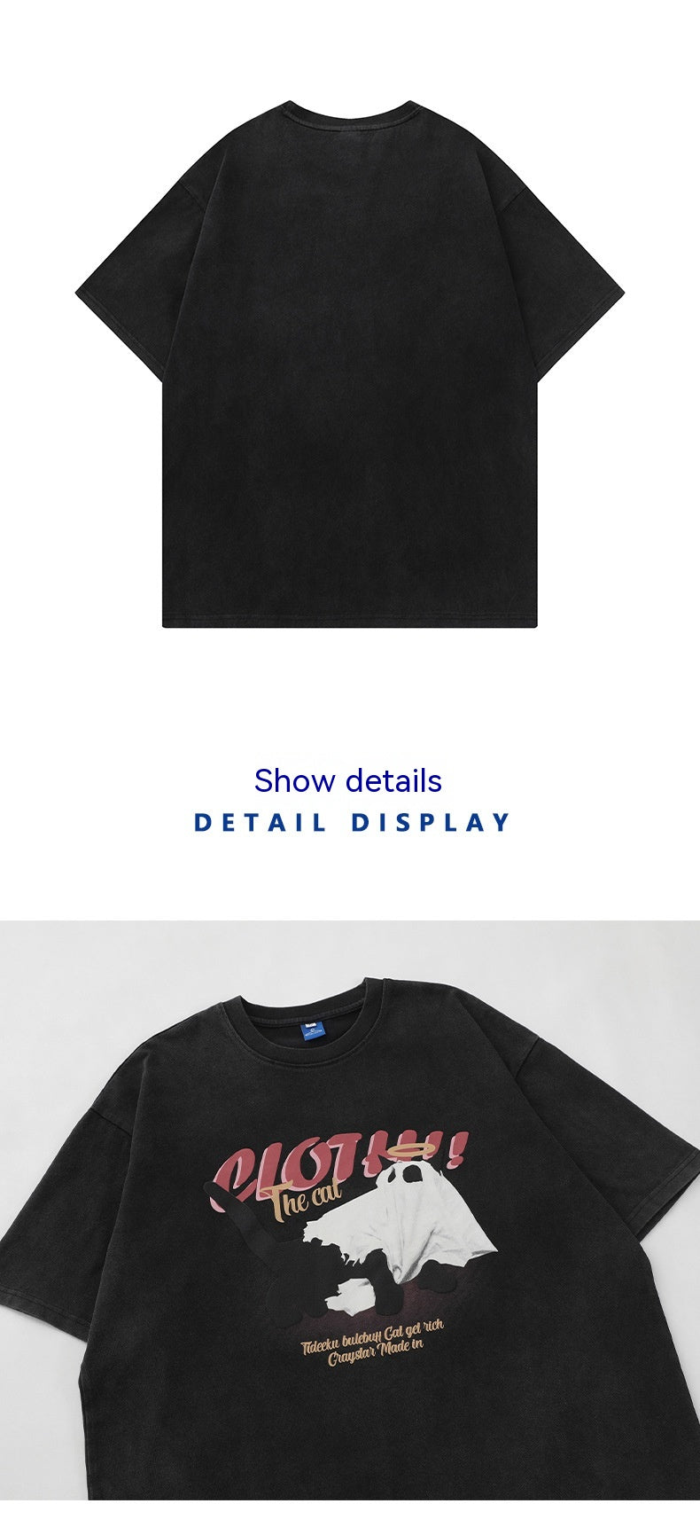 Herre- og dame T-shirt med print, hvid, rund hals