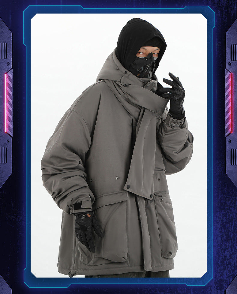 Winter New Turtleneck Collar Hooded Cotton Jacket Men