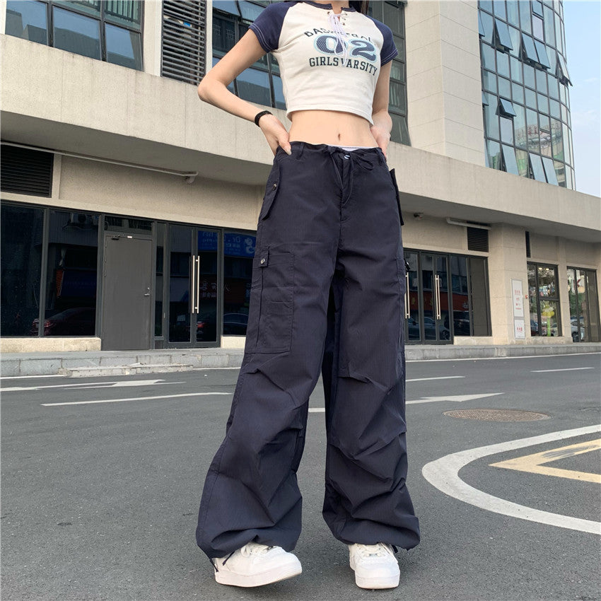 American Vibe Style Hip Hop Pleated Multi-pocket Design Sense Niche Casual Pants