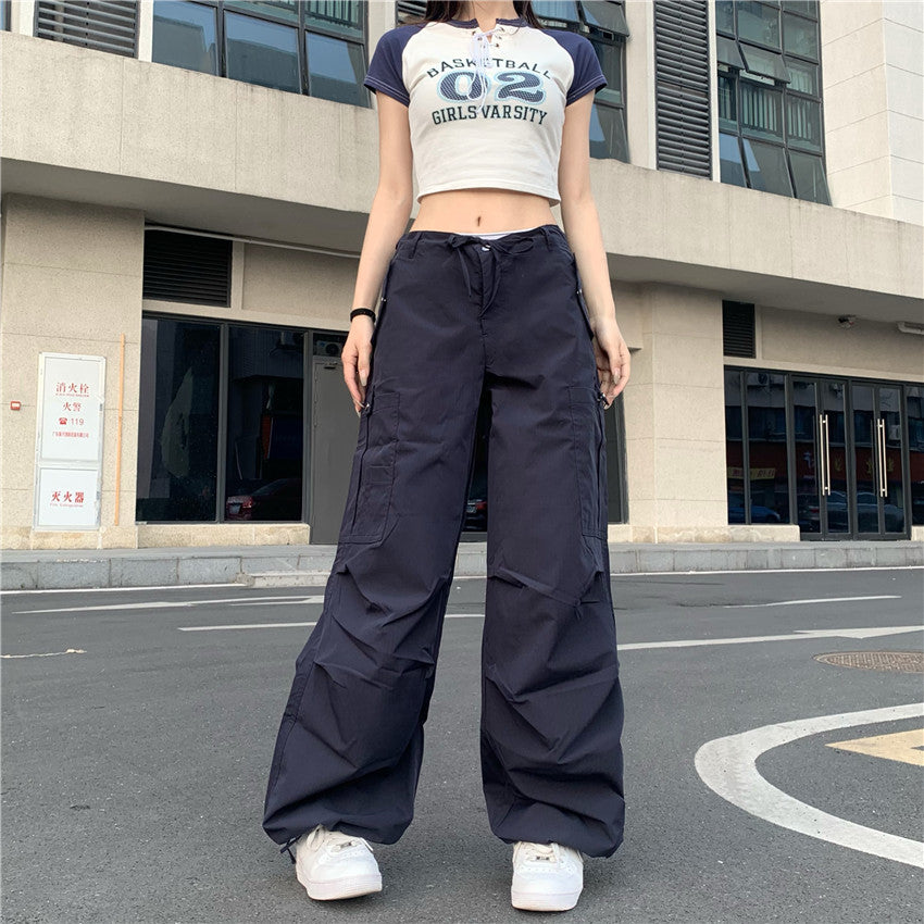 American Vibe Style Hip Hop Pleated Multi-pocket Design Sense Niche Casual Pants