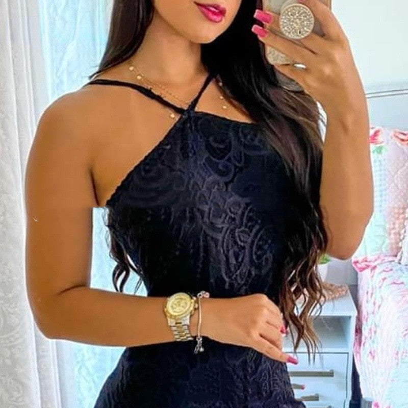 Sling Lace Split One-piece Trousers