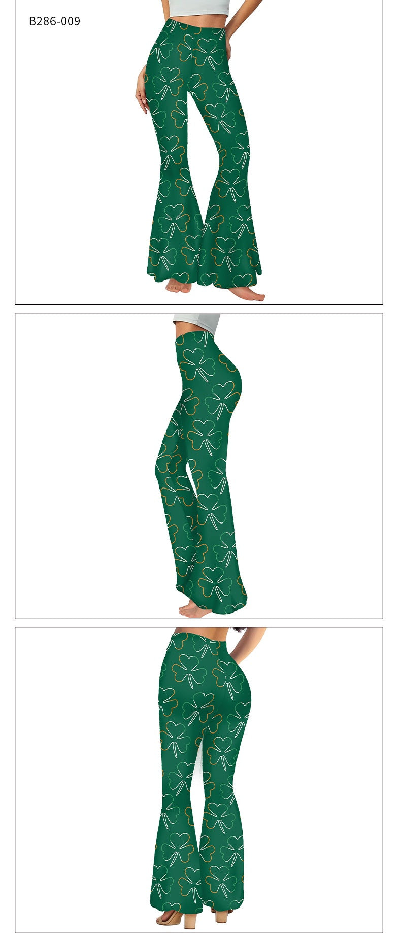 Fashion Afslappede Digitale Print Trompetbukser til Damer