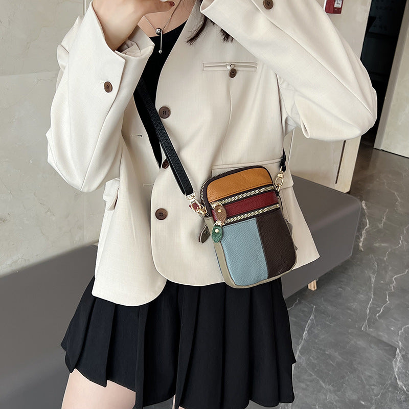 First Layer Leather Phone Bag Female