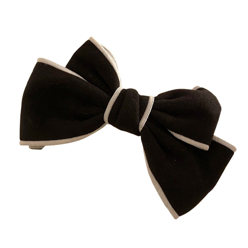 Little fragrance black and white bow hairpin