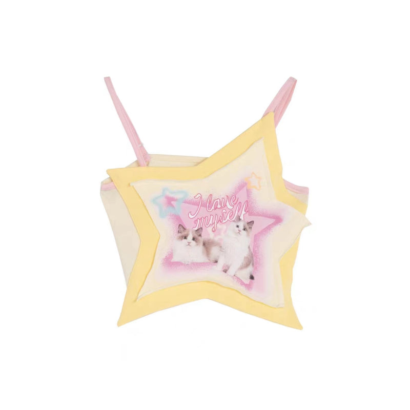 Five-pointed Star Colorful Coat Short Small Sling Vest