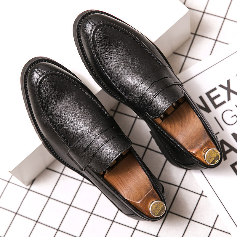Afslappede retro slip-on herresko med rund snude i britisk stil