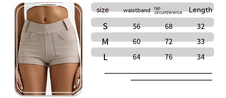 Yoga Shorts Women's High Waist Peach Hip Running Workout Pants