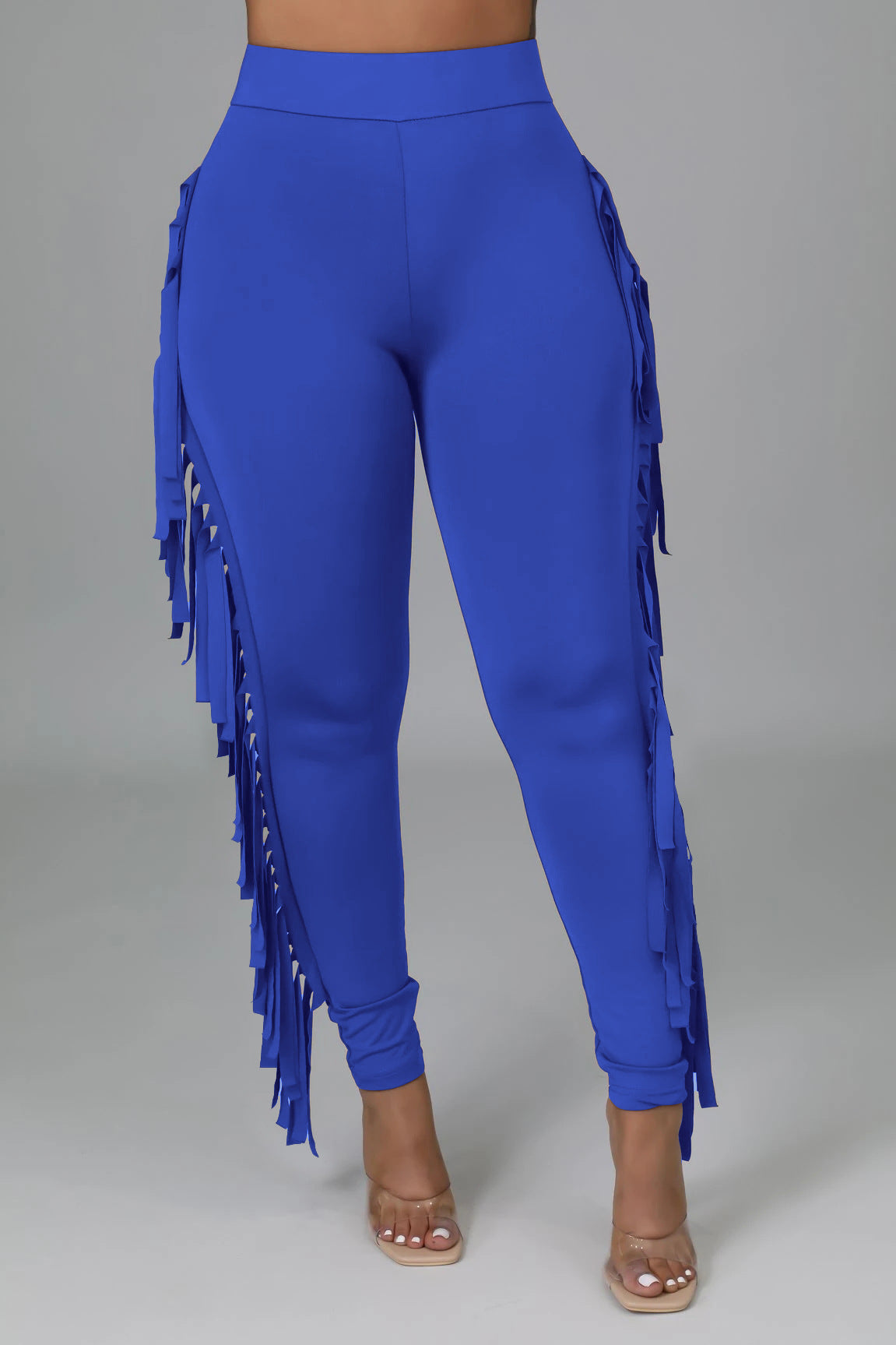 Spring And Autumn New European And American Women's Clothing Tight High Waist Tassel Bandage Pants