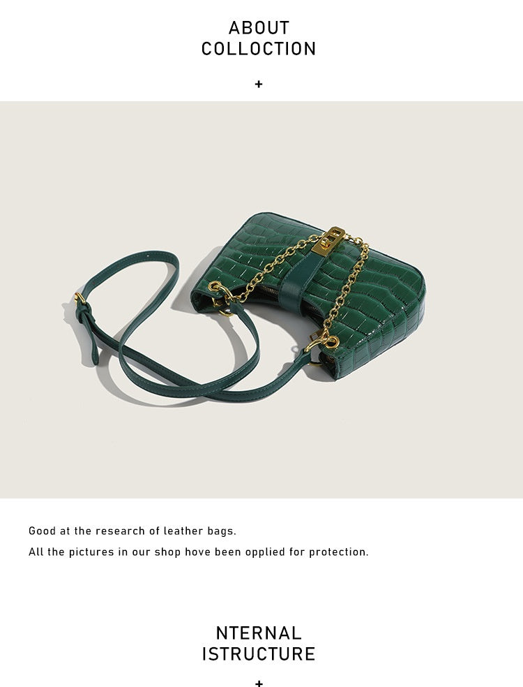 Fashionable Stone Pattern High-grade Shoulder Underarm Small Square Bag