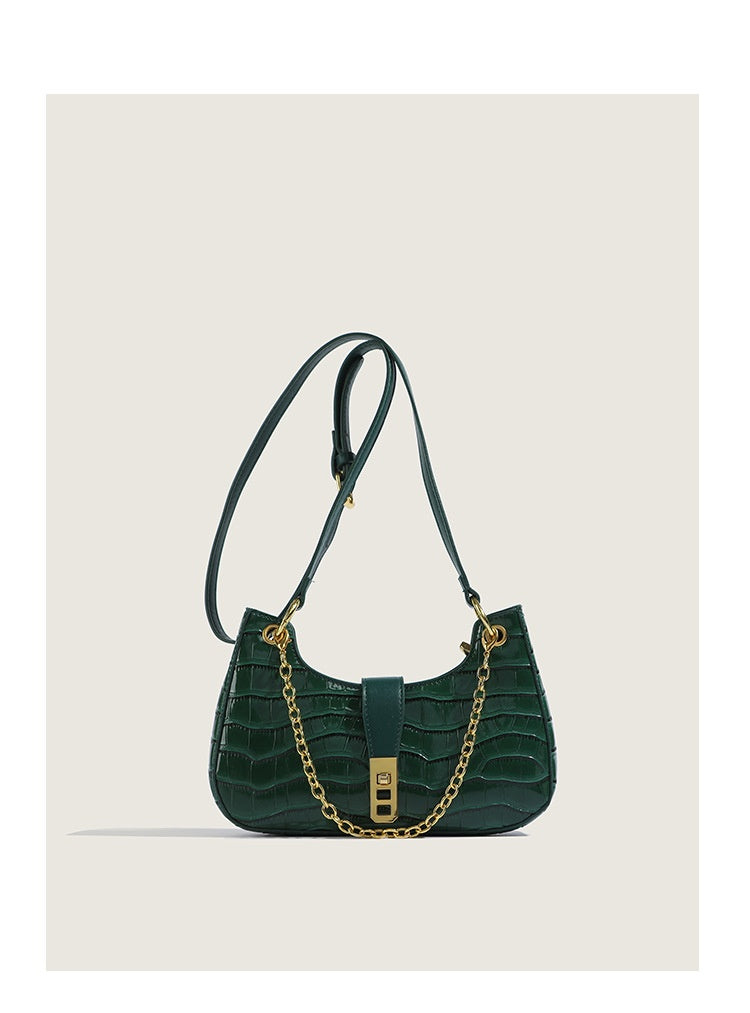 Fashionable Stone Pattern High-grade Shoulder Underarm Small Square Bag