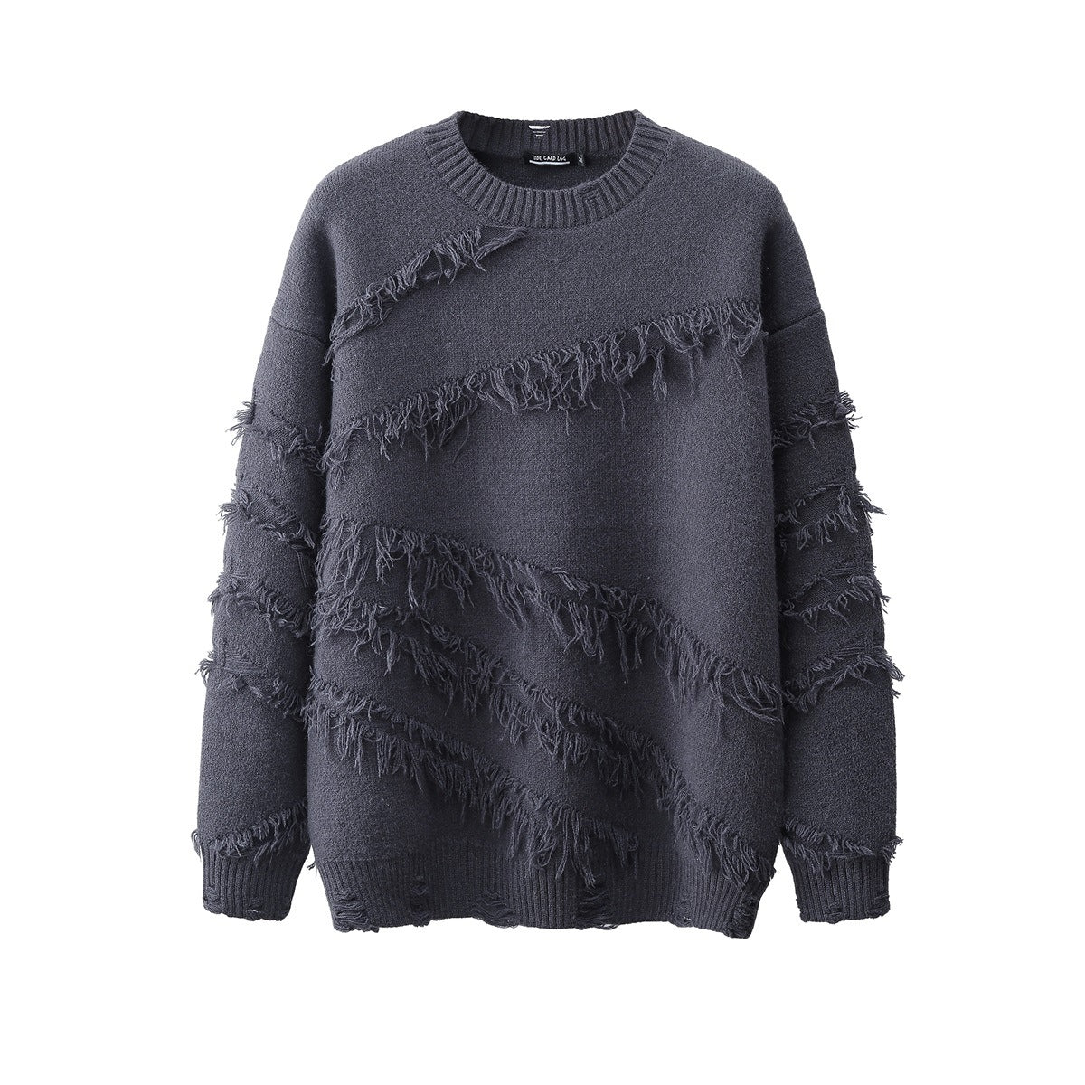 Design Sense Niche Vintage Kvast Sweater Mænd Og Kvinder Efterår Og Vinter Løs Dovne Smart Blød Klistret Smart Sweater
