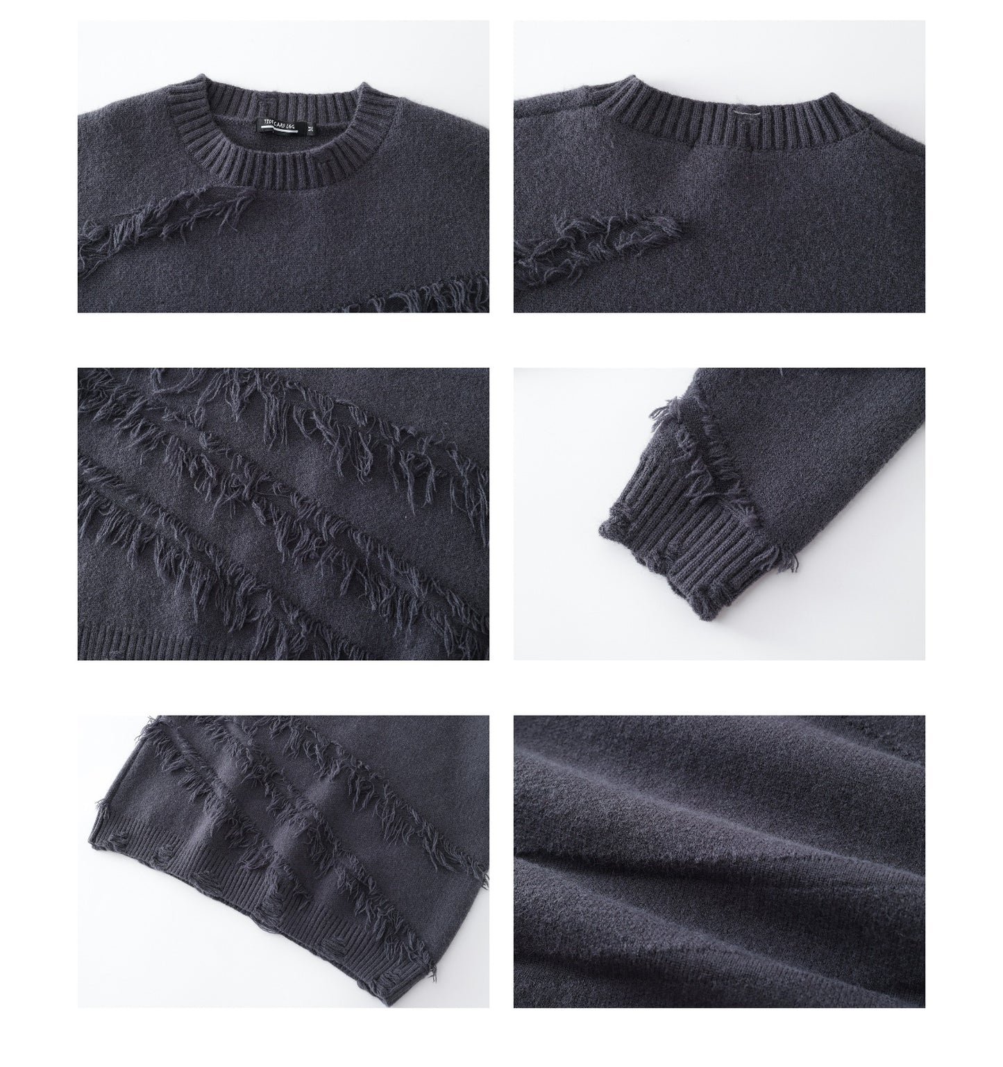 Design Sense Niche Vintage Kvast Sweater Mænd Og Kvinder Efterår Og Vinter Løs Dovne Smart Blød Klistret Smart Sweater