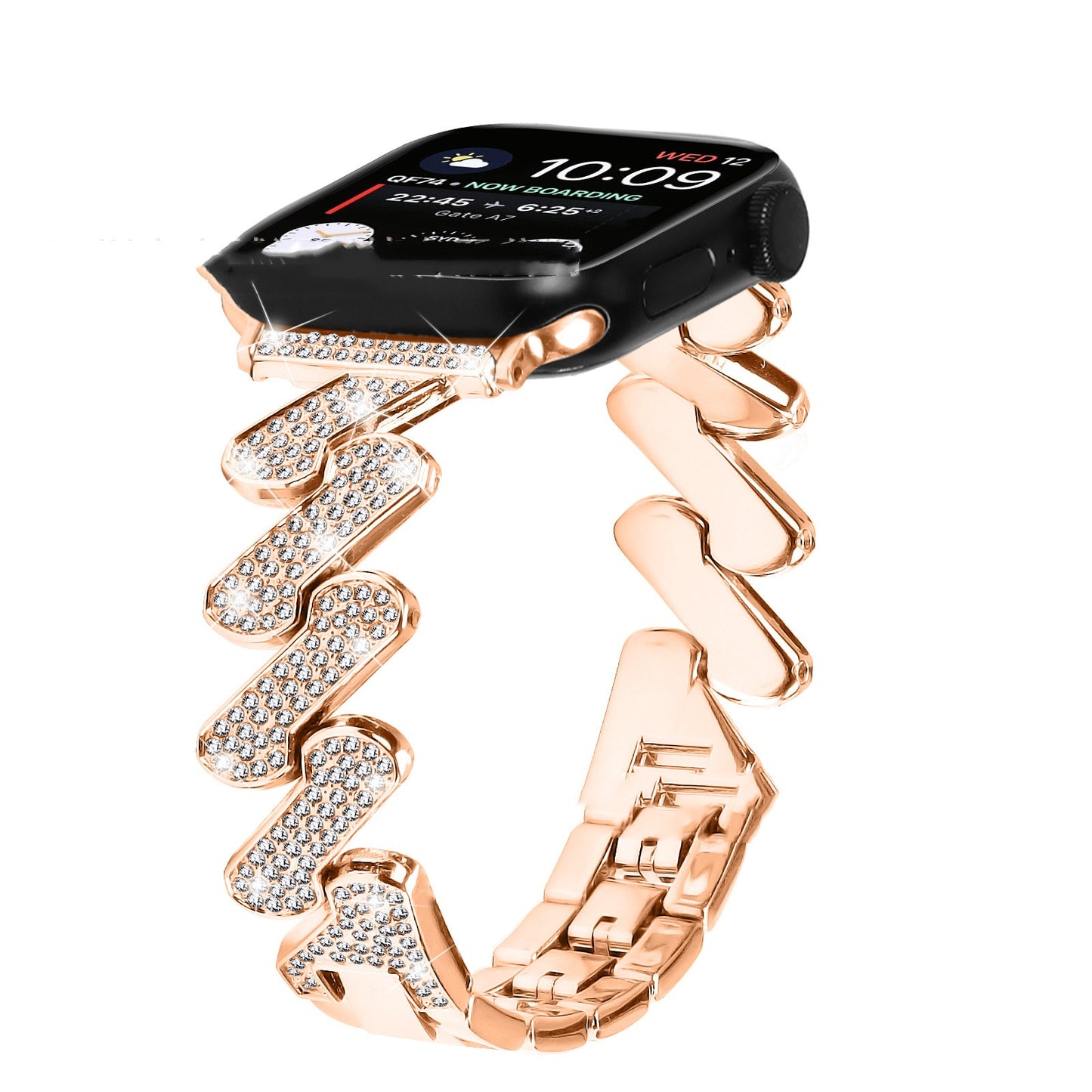Diamond-embedded Smart Watch Band 7-word