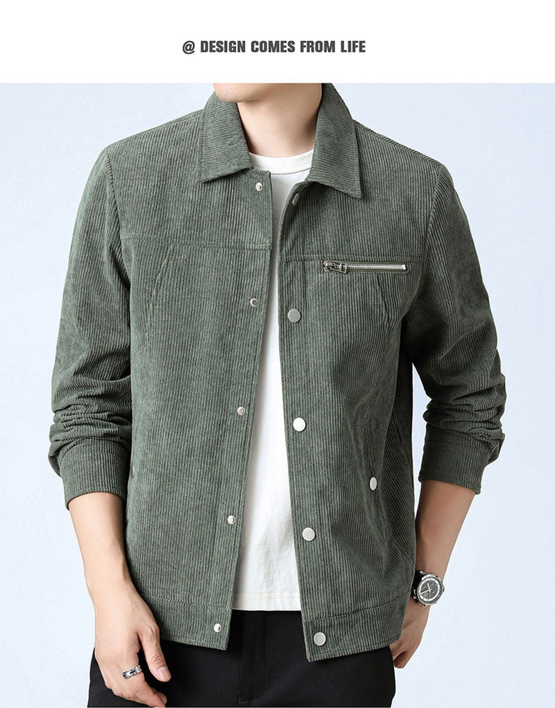 Men's Clothing Autumn Trendy Youth Fashion Casual All-match Single-breasted Polo Collar Jacket