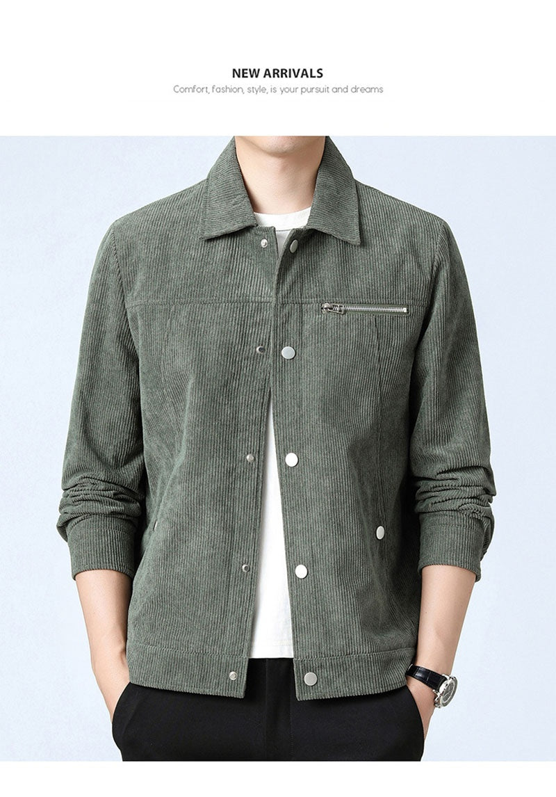 Men's Clothing Autumn Trendy Youth Fashion Casual All-match Single-breasted Polo Collar Jacket