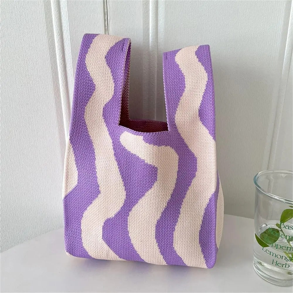 Girl's Multi-color Knitted Shoulder Bag
